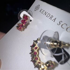 Kendra Scott Gold and Red Stud Earrings